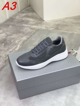 2026新作【Prada】スニーカー メッシュ×レザー C字装饰 Black カジュアル 