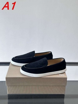 2026発売中！【Christian Louboutin】ローファー スエード シンプル H标识押印  ブラック×ブラウン フォーマル 