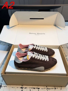 2026入荷しました【MM6 Maison Margiela】スニーカー クロス×スエード ブランド标识 德训鞋款式 ホワイト×グレー ストリート 