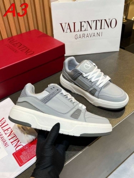 2026発売【Valentino】スニーカーレザー×レザー 多素材拼接 B标识 Logo プラットフォーム 白×黒×深棕 カジュアル 