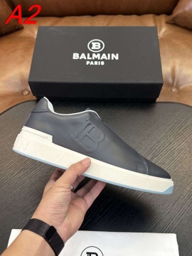 2026入荷しました【Balmain】スリッポン レザー ロゴ压纹 BLACK カジュアル 