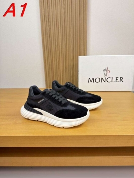 2026発売中！【Moncler】スニーカーメッシュ×スエード トリコロール 山峰ロゴ :black ストリート 