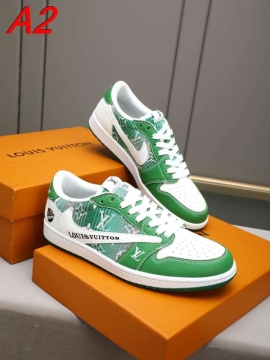 2026入荷しました【Louis Vuitton】スニーカーレザー×キャンバス Nike Swoosh装饰 ロゴ ホワイト×ブルー ストリート 