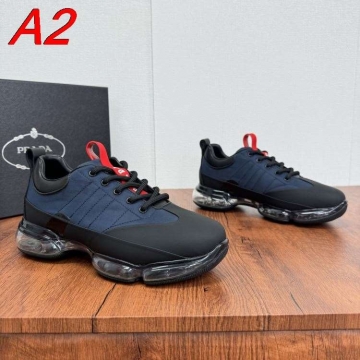 2026発売中！【Prada】スニーカー メッシュ 赤ループ Black ストリート 