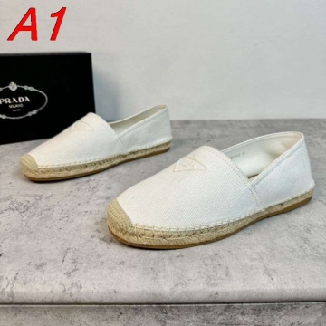 2026入荷しました【Prada】エスパドリーユ キャンバス ラフィア鞋头  White リゾート 