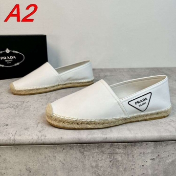 2026発売【Prada】エスパドリーユ レザー ロープ底 Black リゾート 