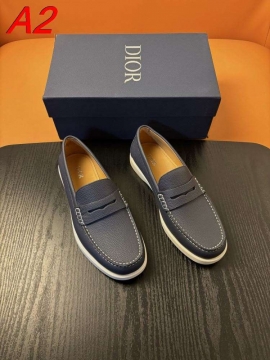 2026入荷【Dior】ローファー レザー 明线装饰 白底 ブラック×ホワイト ビジネス 