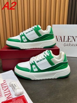 2026発売【Valentino】スニーカーレザー×パテント 赤白撞色 Logo プラットフォーム 赤×白 カジュアル 