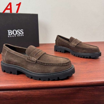 2026発売【BOSS】ローファー スエード 便士，乐福 ブラウン ビジネス 