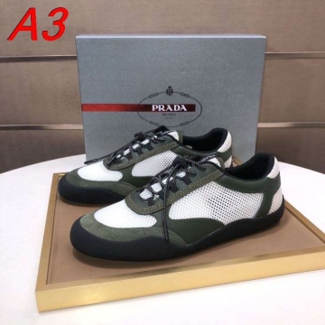 2026発売中！【Prada】スニーカー スエード×网眼 PRADA标识 Black カジュアル 