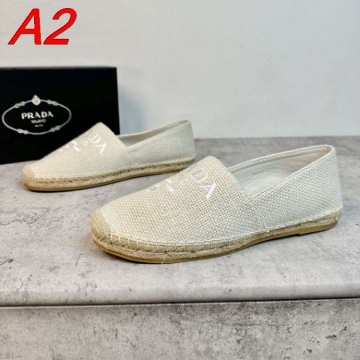 2026発売【Prada】エスパドリーユ キャンバス 编织パターン  White リゾート 