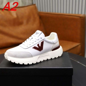2026入荷【Armani】A|X スニーカー ファブリック V字モチーフ ネイビー×ホワイト カジュアル 