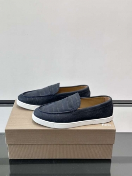 2026入荷しました【Christian Louboutin】ローファー レザー 爬虫類紋様 ネイビー×ホワイト ビジネス 