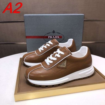 2026新作発表【Prada】スニーカー レザー キルティング纹様 白い厚底  White カジュアル 