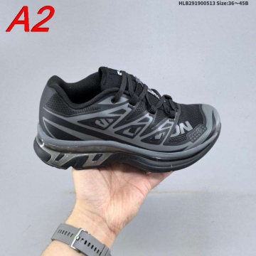 2026発売【Salomon】スニーカーメッシュ×レザー ACS构造 Salomon Logo アイボリー×ブラック アウトドア 