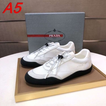 2026発売中！【Prada】スニーカー スエード×网眼 PRADA标识 Black カジュアル 