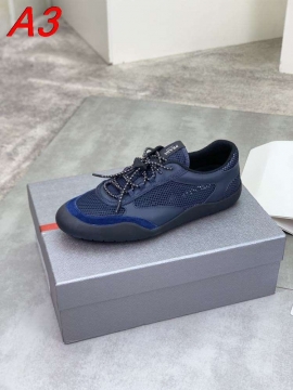 2026発売【Prada】スニーカー メッシュ×レザー ブランド标识 グレー× Black カジュアル 