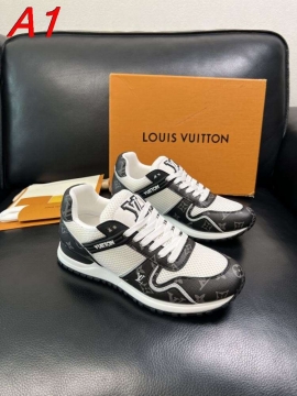2026入荷【Louis Vuitton】スニーカーメッシュ×レザー モノグラム VUITTON装饰 グレー×ホワイト ストリート 