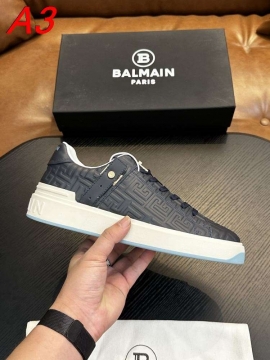2026新作発表【Balmain】ローカットスニーカー レザー モノグラム WHITE パーティー 