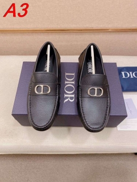 2026新作【Dior】ローファー レザー 双D-logo  블랙 ビジネス 