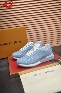 2026発売中！【Louis Vuitton】スニーカーレザー×キャンバス ロゴ グレー×ホワイト カジュアル 