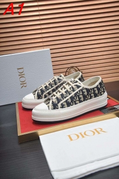 2026入荷しました【Dior】スニーカー キャンバス×レザー CD柄 白底 ネイビー×ホワイト カジュアル 