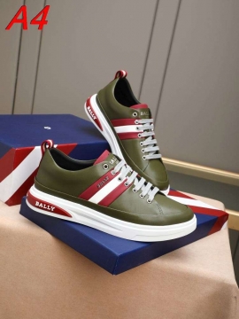 2026新作【Burberry】ローカットスニーカー レザー ストライプ×ゴールド BLACK×RED カジュアル 