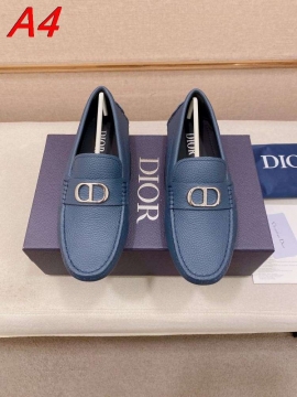 2026新作【Dior】ローファー レザー 双D-logo  블랙 ビジネス 