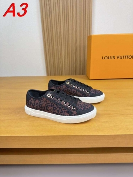 2026新作登場！【Louis Vuitton】スニーカーレザー×クロス ロゴ 豹纹装饰 :white カジュアル 