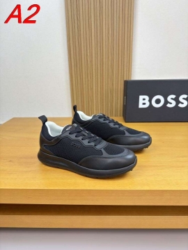2026年夏新作【BOSS】ローカットスニーカー レザー×メッシュ ロゴポイント  WHITE ストリート 
