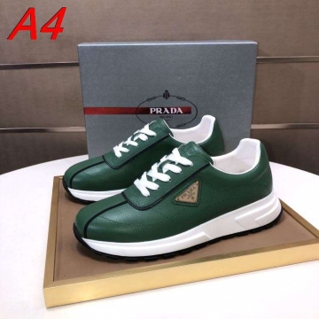 2026新作発表【Prada】スニーカー レザー キルティング纹様 白い厚底  White カジュアル 