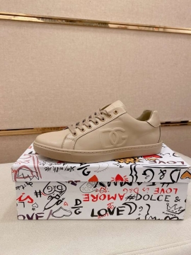 2026新作登場！【Dolce & Gabbana】スニーカー レザー DG柄 ベージュ カジュアル 