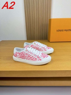 2026新作登場！【Louis Vuitton】スニーカーレザー×クロス ロゴ 豹纹装饰 :white カジュアル 