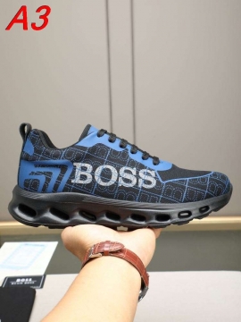 2026入荷【BOSS】ローカットスニーカー ファブリック×レザー ロゴポイント BLACK×GOLD ストリート 