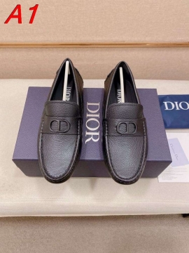 2026新作【Dior】ローファー レザー 双D-logo  블랙 ビジネス 