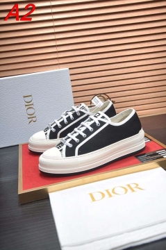 2026発売【Dior】スニーカー キャンバス CD柄 白底 ホワイト×ブラック カジュアル 