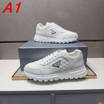 2026入荷【Prada】チャンキースニーカー レザー キルティング 倒三角标识  White カジュアル 