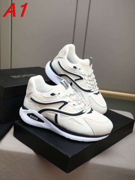 2026発売中！【BOSS】チャンキースニーカー メッシュ×レザー ストラクチャーデザイン  WHITE×BLACK ストリート 