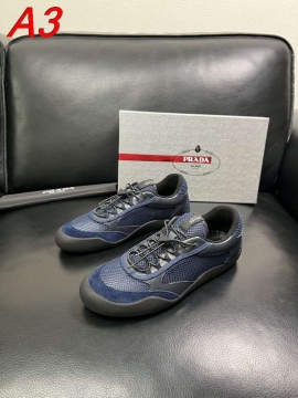 2026新作発表【Prada】スニーカー メッシュ×レザー 三角银标 Black カジュアル 