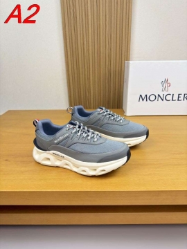 2026入荷しました【Moncler】スニーカーメッシュ×レザー 山峰ロゴ 赤白青三色装饰 ホワイト ストリート 