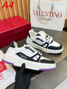 2026新作発表【Valentino】スニーカーレザー VALENTINO Logo Brand Logo 白×イエロー カジュアル 