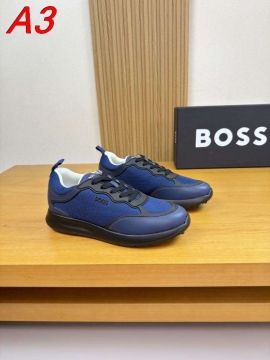 2026年夏新作【BOSS】ローカットスニーカー レザー×メッシュ ロゴポイント  WHITE ストリート 