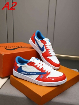 2026発売中！【Louis Vuitton】スニーカー レザー×メッシュ Swoosh装飾 ホワイト×レッド ストリート 