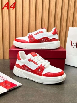 2026新作登場！【Valentino】スニーカーレザー 双V円形徽章 プラットフォーム 白×黒 カジュアル 