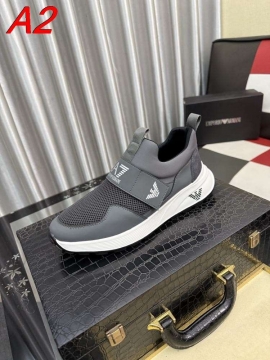 2026発売中！【Armani】EA7 スニーカー メッシュ×レザー 魔术贴 ネイビー×ホワイト カジュアル 