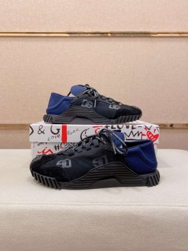 2026入荷しました【Dolce & Gabbana】スニーカー スエード×织物 DG柄 ブラック×ネイビー カジュアル 