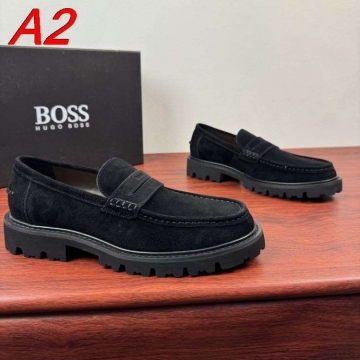 2026発売【BOSS】ローファー スエード 便士，乐福 ブラウン ビジネス 