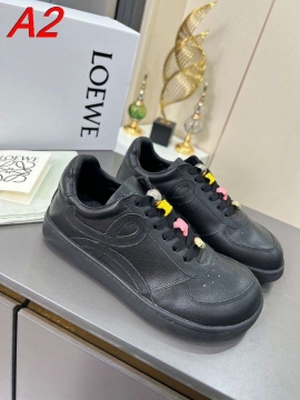 2026発売【Loewe】スニーカー レザー アナグラムデザイン ホワイト カジュアル 