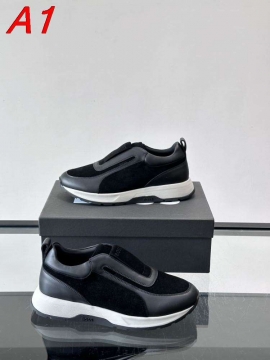 2026入荷【BOSS】スリッポン スエード×レザー 松紧带 BLACK×WHITE カジュアル 