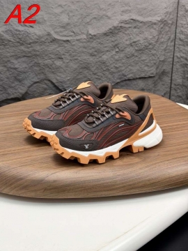 2026新作発表【Louis Vuitton】チャンキースニーカー メッシュ×レザー ストリpline装饰 グレー×グリーン ストリート 